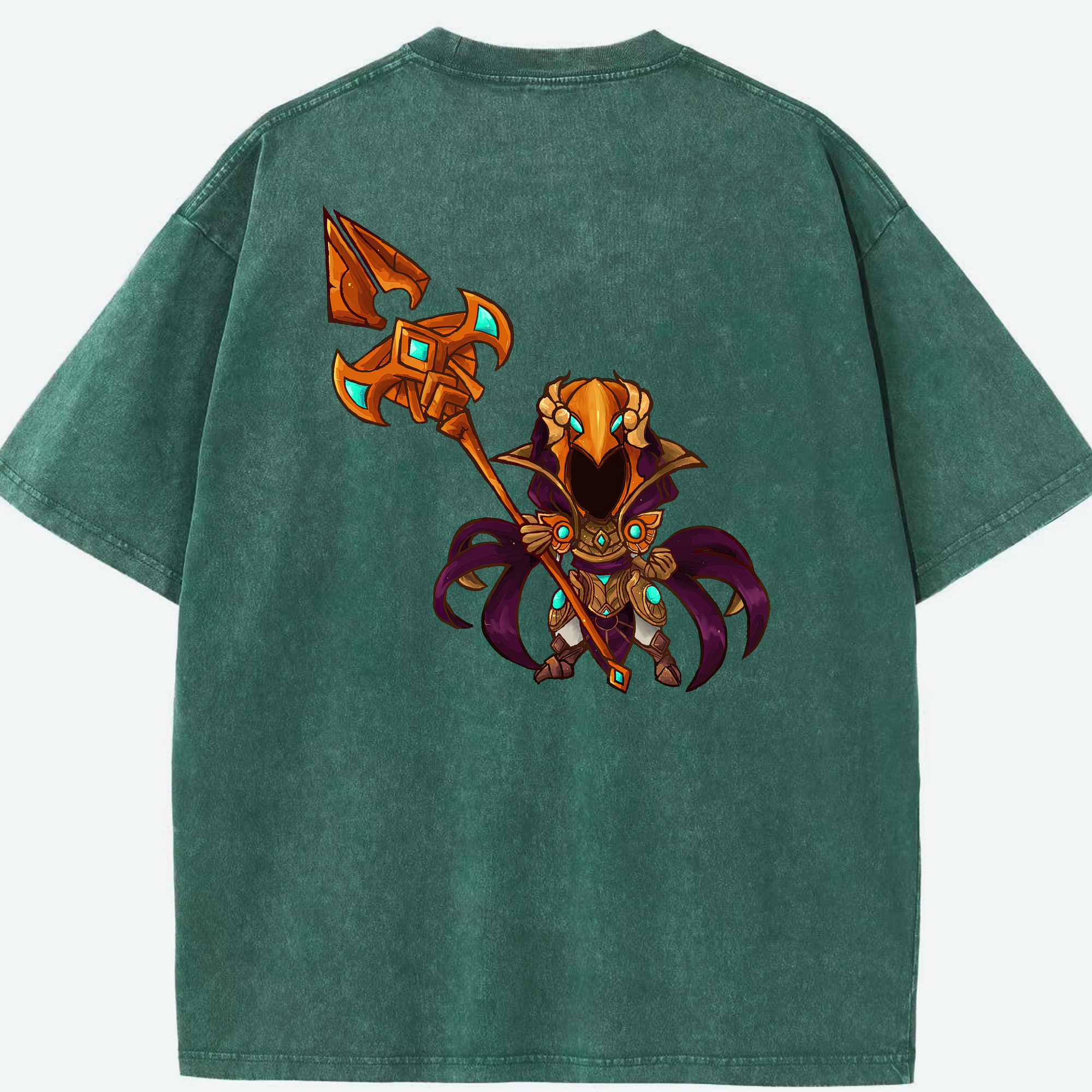 リーグ・オブ・レジェンド League of Legends LOL 綿100% ヴィンテージ風 半袖Tシャツ（背面プリント）